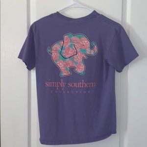 Girls Purple Simply Southern Elephants Tee